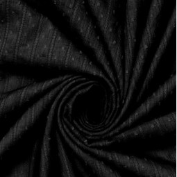 Tissu coton - Plumetis bande ajourée noir