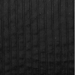 Tissu coton - Plumetis bande ajourée noir