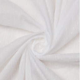 Tissu coton - Plumetis bande ajourée blanc