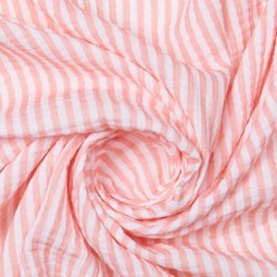 Tissu coton - Rayures pêche