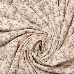 Tissu velours côtelé - Buba crème