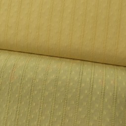 Tissu coton - Plumetis bande ajourée jaune