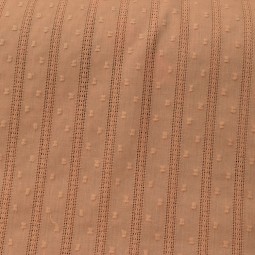 Tissu coton - Plumetis bande ajourée rose