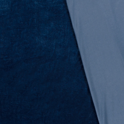 Tissu velours extensible brillant - Bleu