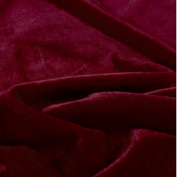 Tissu velours extensible brillant - Rouge foncé