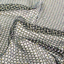 Tissu dentelle - Résille et strass