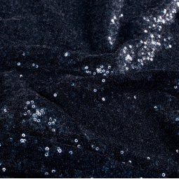 Tissu sequins - Bleu marine