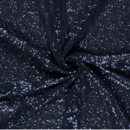 Tissu sequins - Bleu marine