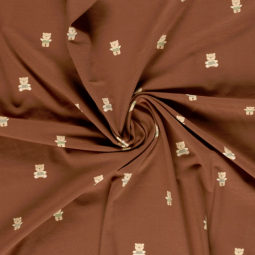 Tissu jersey coton - Ourson marron