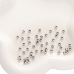 Perles ronde en métal argenté