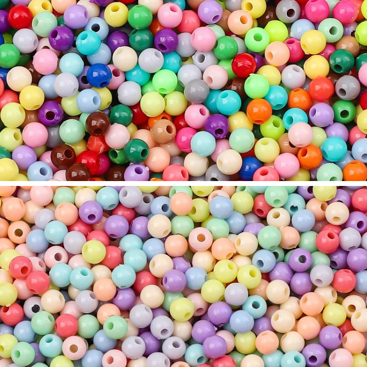 Perles ronde 4mm colorées x10g