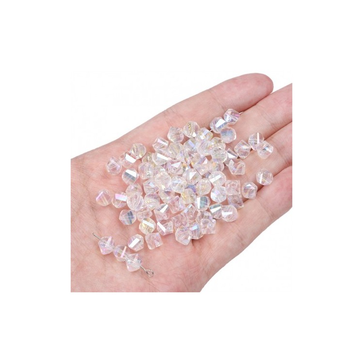 Perles en verre à facettes x10