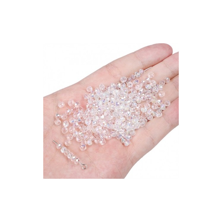 Perles en verre à facettes x30