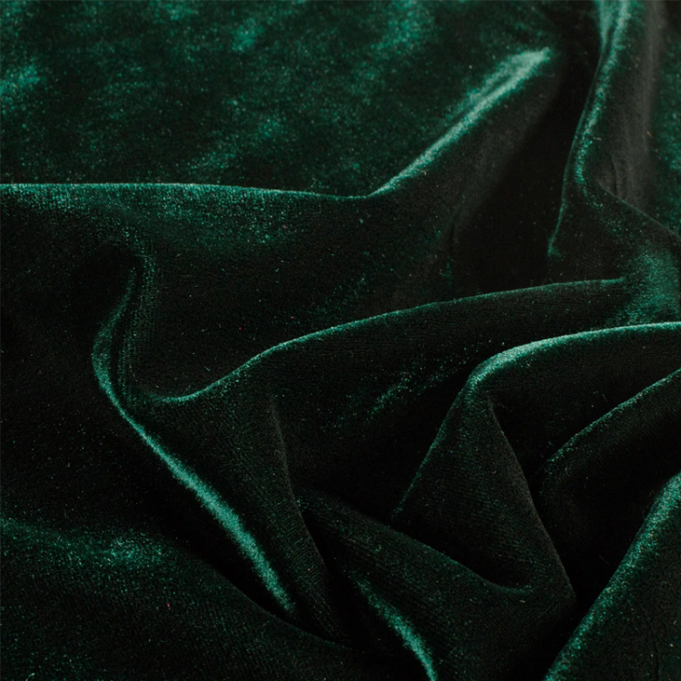 Tissu velours extensible brillant - Vert