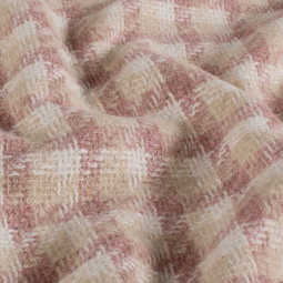 Tissu manteau - Tissé à carreaux vieux rose