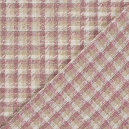Tissu manteau - Tissé à carreaux vieux rose