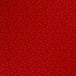 Tissu Popeline de coton - Rouge Etoile de noël or