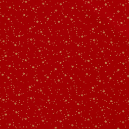 Tissu Popeline de coton - Rouge Etoile de noël or
