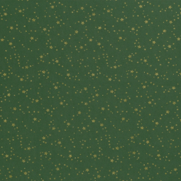 Tissu Popeline de coton - Vert Etoile de noël or