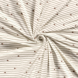 Tissu jersey coton - Rayures Escargot