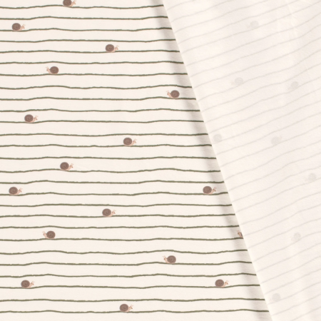 Tissu jersey coton - Rayures Escargot