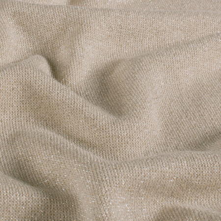 Tissu maille lurex - Beige