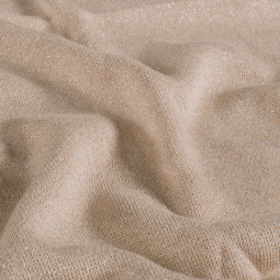 Tissu maille lurex - Camel
