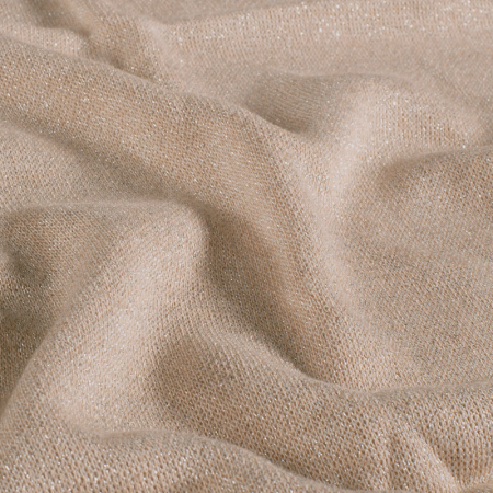 Tissu maille lurex - Camel