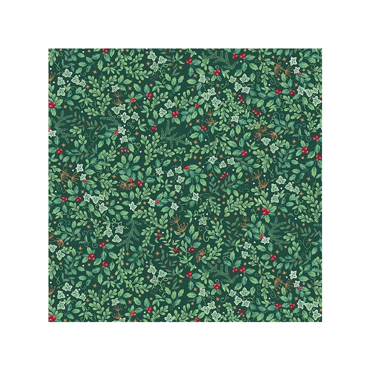 Tissu Noël - Country Christmas evergreen green