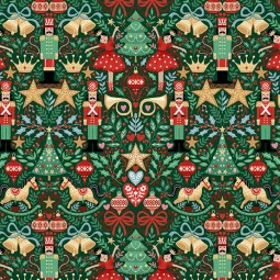 Tissu Noël - The nutcracker sugar plum green