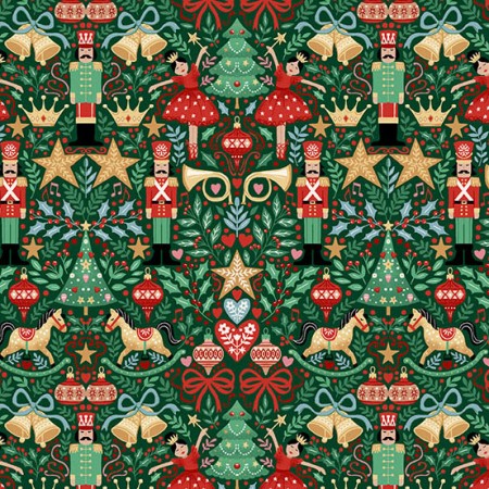Tissu Noël - The nutcracker sugar plum green