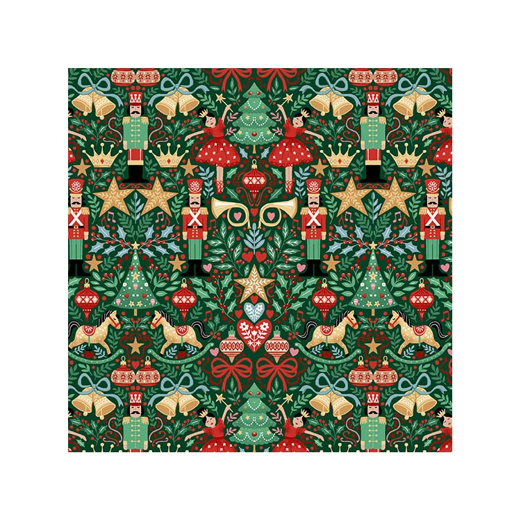 Tissu Noël - The nutcracker sugar plum green