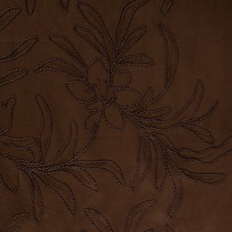 Tissu suédine scuba - Broderie chocolat