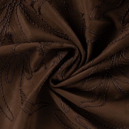 Tissu suédine scuba - Broderie chocolat