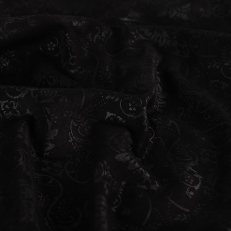 Tissu suédine scuba - Herringbone noir