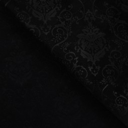 Tissu suédine scuba - Herringbone noir