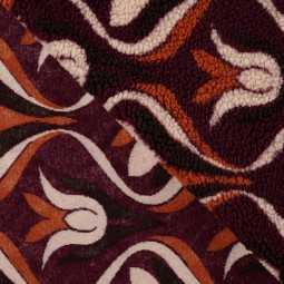Tissu sherpa - Fleurs bordeaux