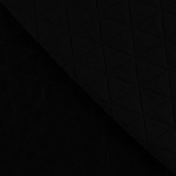 Tissu jersey matelassé - losange noir