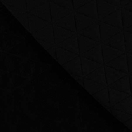 Tissu jersey matelassé - losange noir