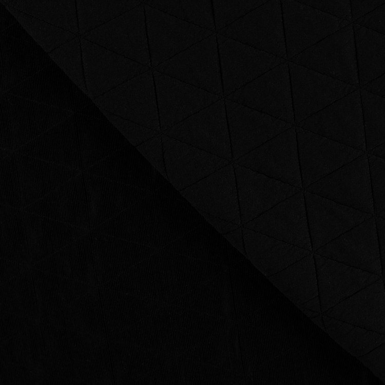 Tissu jersey matelassé - losange noir