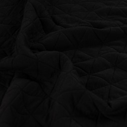 Tissu jersey matelassé - losange noir