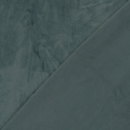 Tissu velours extensible - Bleu acier