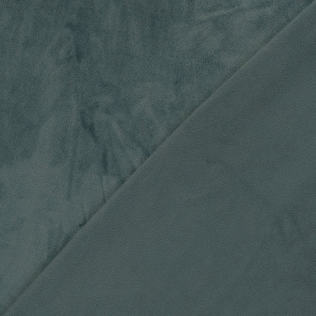 Tissu velours extensible - Bleu acier