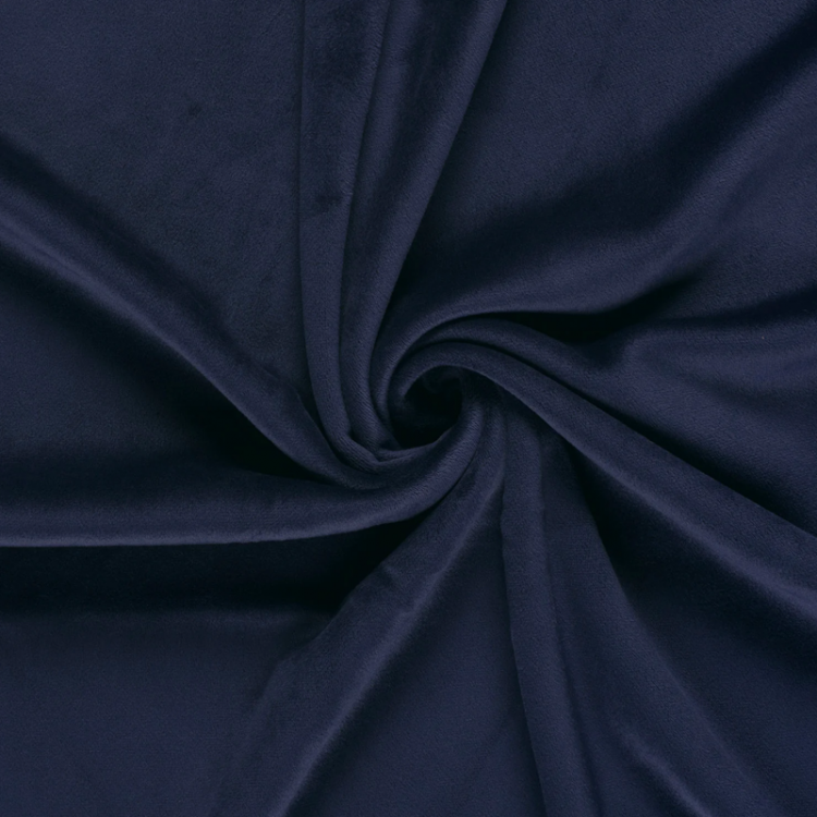 Tissu velours extensible - Bleu marine