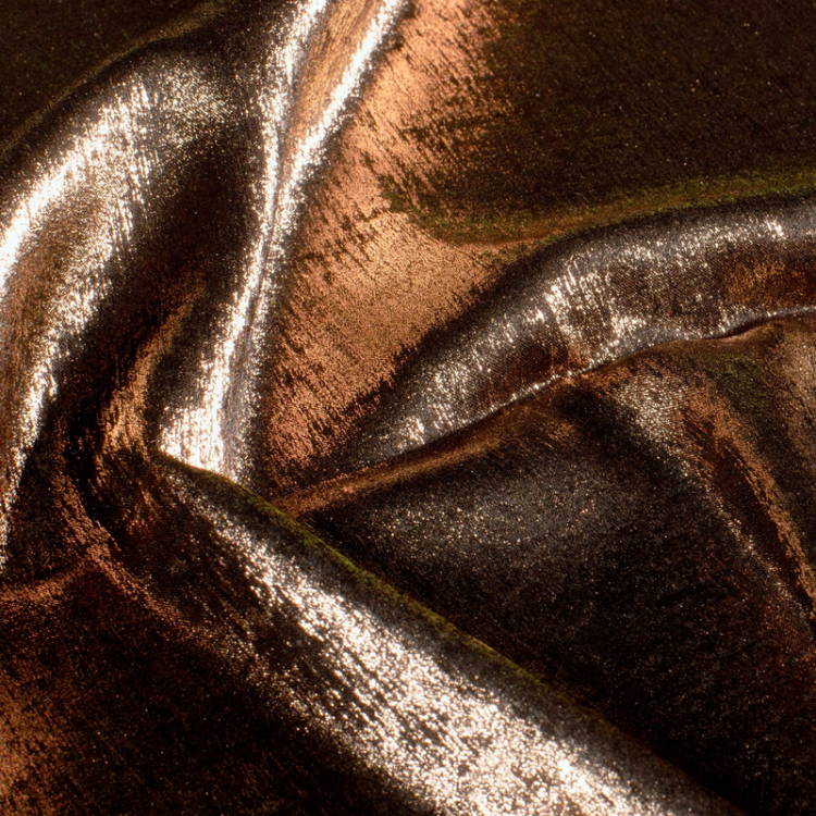 Tissu satin foil bronze