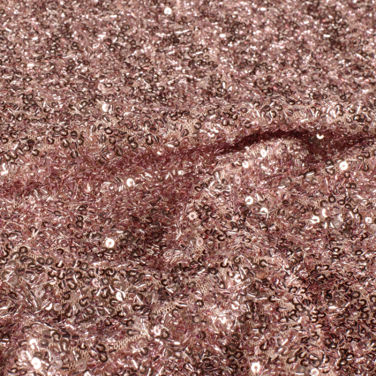 Tissu sequins et paillettes - Rose