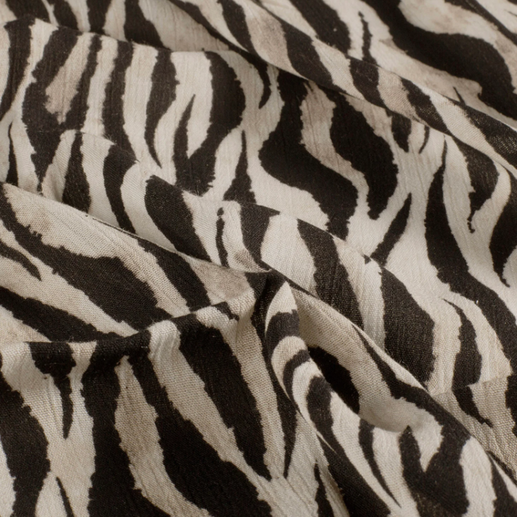 Tissu borken crêpe viscose - Abstrait noir