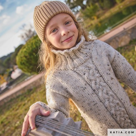Kit de tricot - Rbe à torsade - Bulky tweed