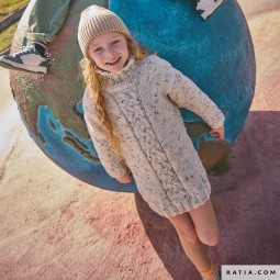 Kit de tricot - Rbe à torsade - Bulky tweed