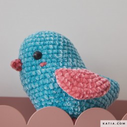 Kit de crochet - Petits oiseaux et cœur - Velvet mini